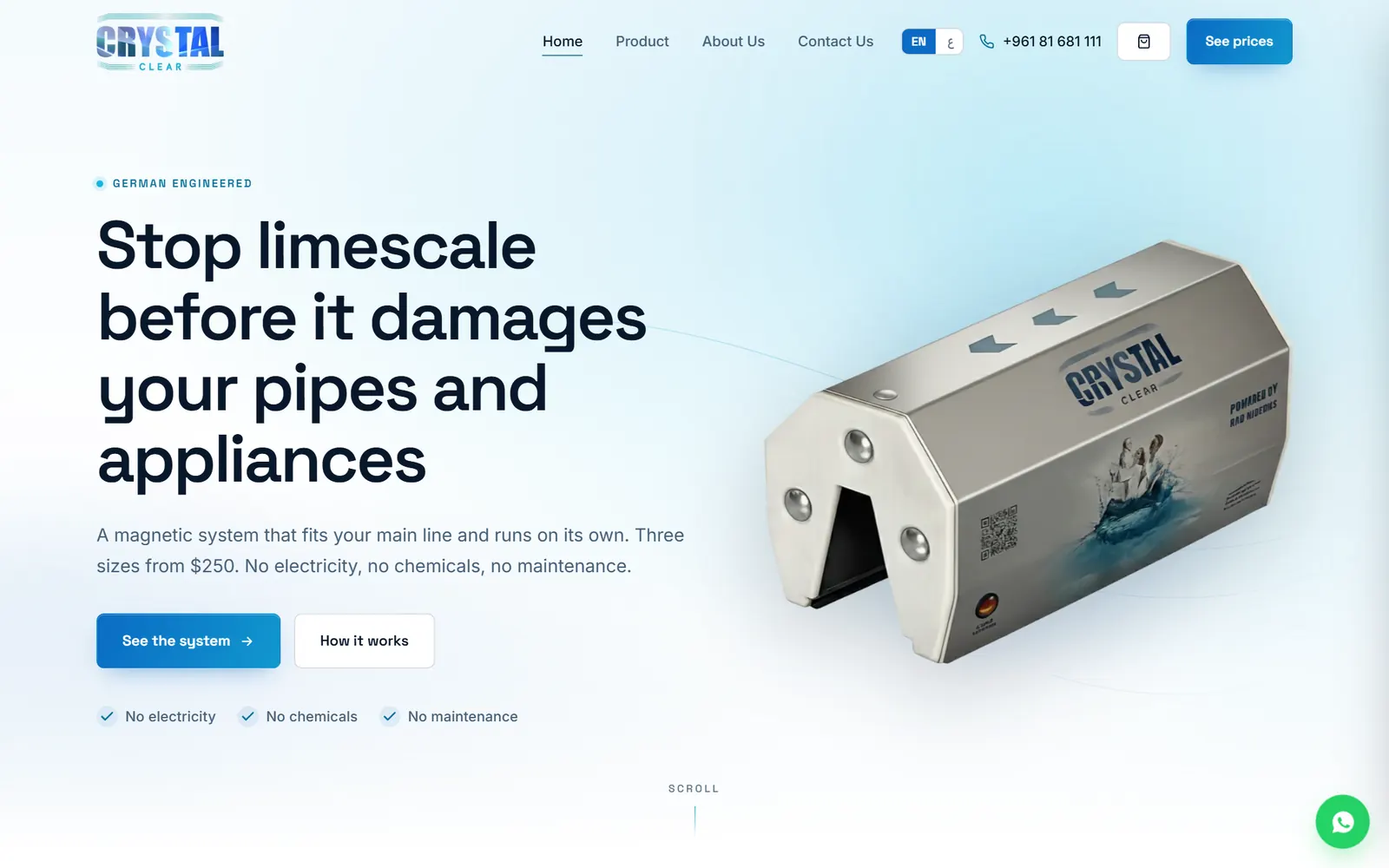 CRYSTAL CLEAR — website by Yalla Build