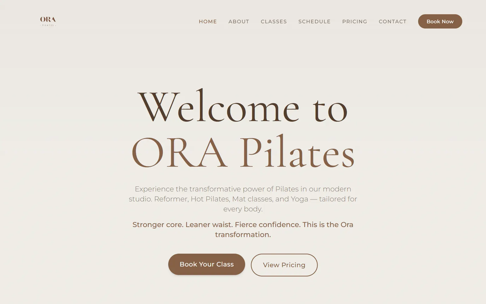 ORA PILATES — website by Yalla Build